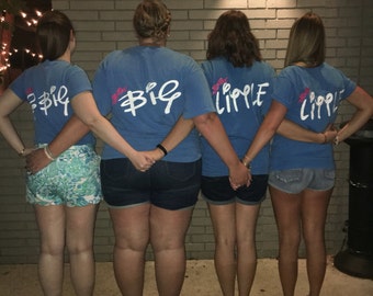 Big Little Sorority Shirts - Monogram Big Little Tshirt - Big Little Princess Reveal - Big Little sorority Reveal Shirts