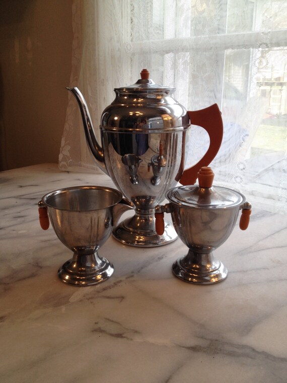 40s Bakelite/Chrome & Stainless Tea Set