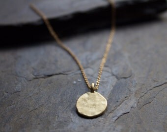 Dainty gold necklace, gold necklace, gold coin necklace, gold filled necklace, gold disc necklace, gold chain necklace, minimalist necklace