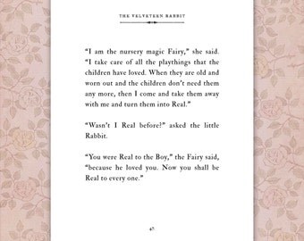 Velveteen Rabbit Quote Print Typography Wedding Reading Childrens