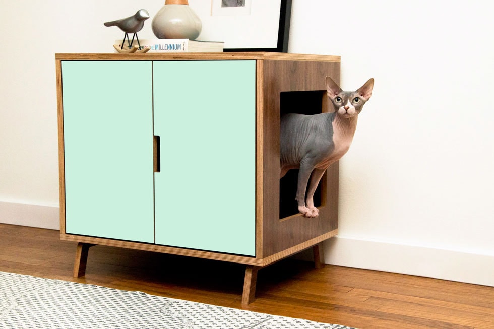Mid Century Modern Cat Litter Box Furniture LARGE by modernistcat