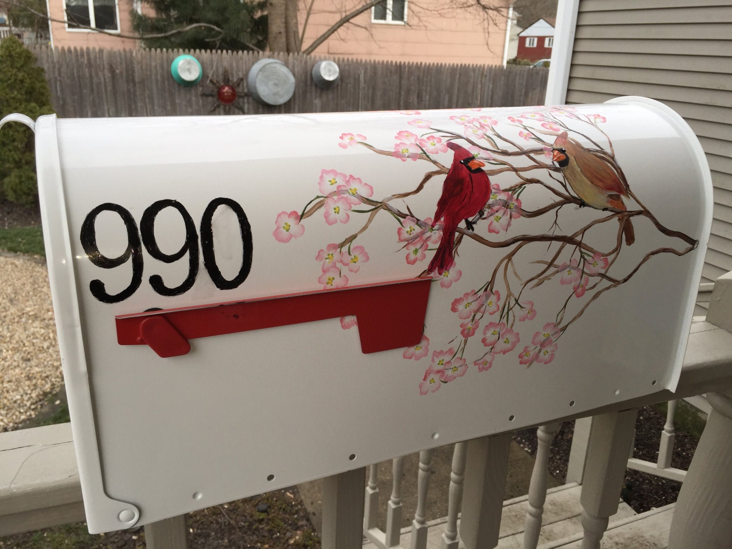 Hand painted mailbox custom ordered with by DaisyCustomPainting