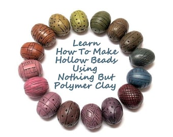 Polymer Clay Tutorial, How To Make Hollow Polymer Clay Beads Using Nothing But Polymer Clay, arcilla polimerica, d'argile de polymère