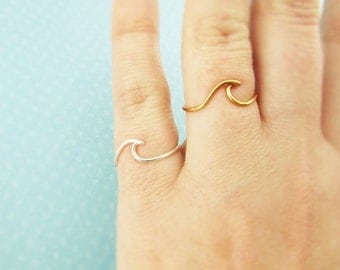 Ocean Wave Ring.Beach Wedding Jewelry.Surf Ring.Summer Jewelry.Beach Wave Ring.Sterling or 14K Gold Filled.Beach Jewelry, Surf Jewelry.