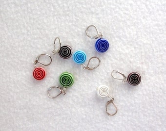 Stitch Markers for Knitting and Crochet /ceramic spirals/ removeable stitch markers / you choose the amount and color