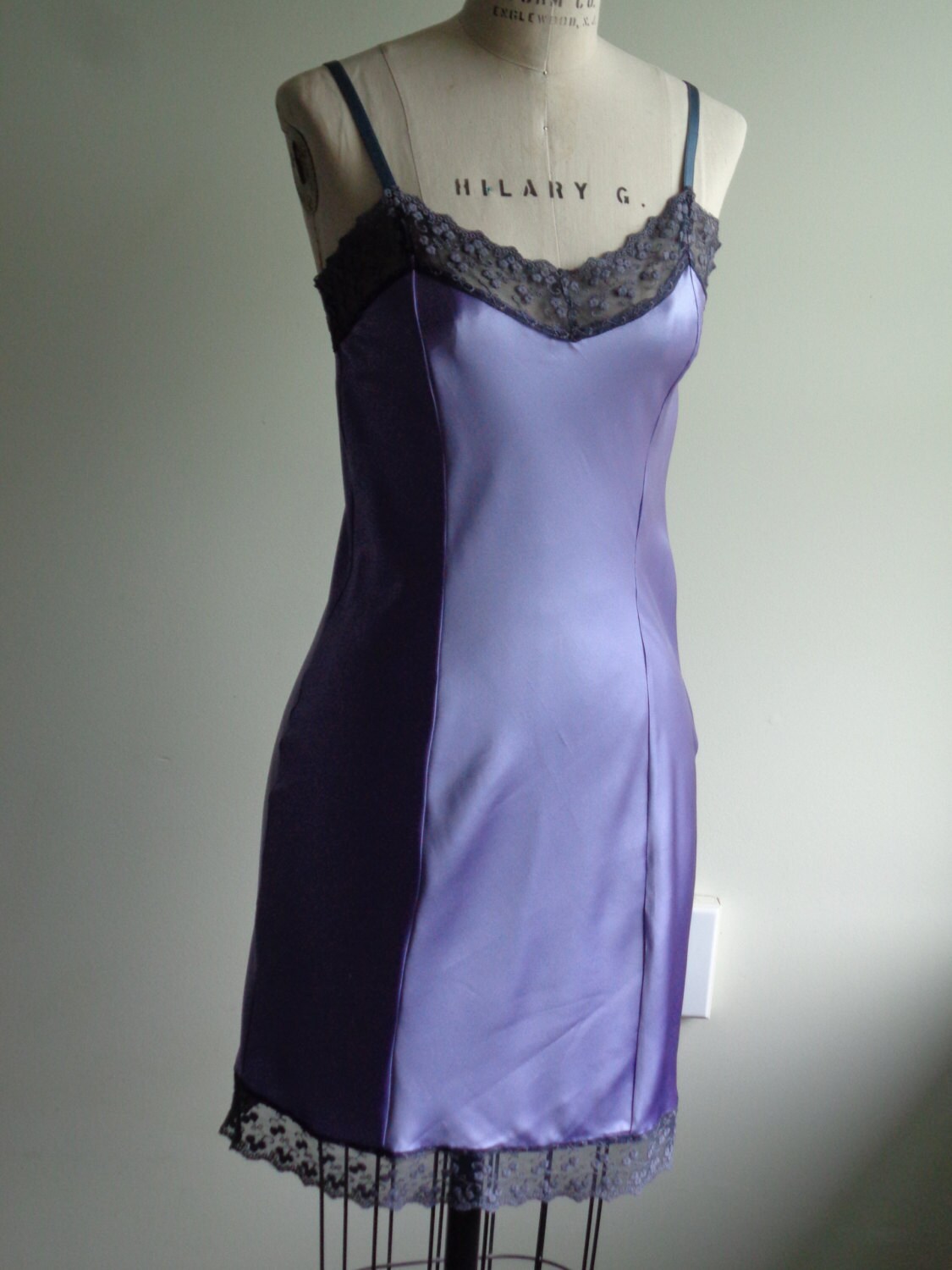 Purple Silk Slip Dress Bias Cut Dress Slip by DressmakersStudio