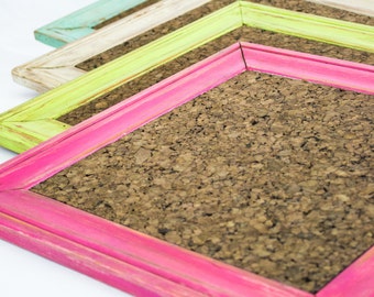Distressed Pink Framed Cork Board 12x12 Rustic Memo Board Home and Office Accessories Kitchen Wall Art Reminder Board for Kids Room Home