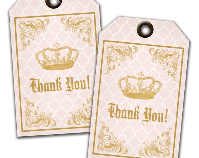 Princess Party Thank You Tags - Favor Tags - Gift Tags - Instant Download - Print Your Own
