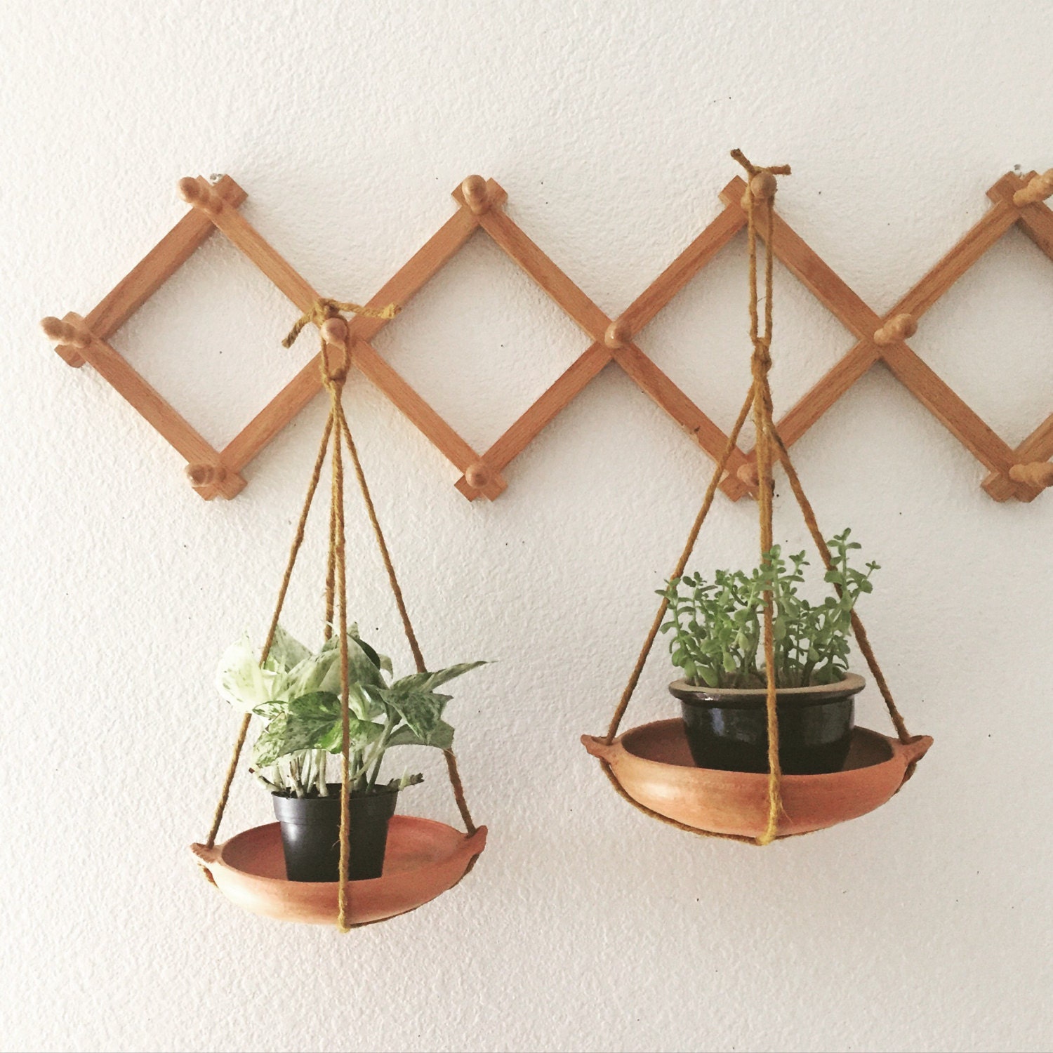 large solid wood peg wall hanging rack // display storage