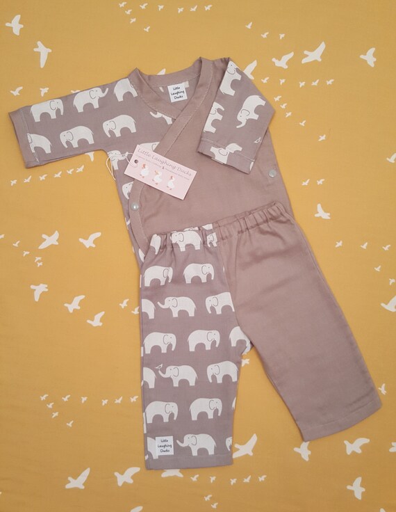Baby Boy Kimono Outfit Organic 36 Months by LittleLaughingDucks