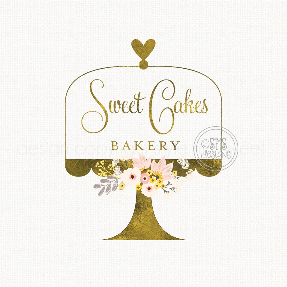 cake stand logo premade logo design bakery logo design bakers