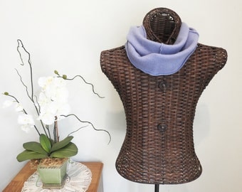 Cashmere Infinity Scarf MORNING GLORY Periwinkle Blue - Lavender Upcycled Felted Cashmere Cowl by WormeWoole