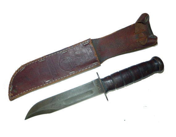 Vietnam Era USMC KaBar Olean NY Survival Knife by curioustrifles