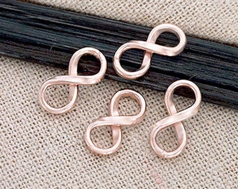 4 of 925 Karen Hill Tribe Rose Gold Vermeil Style Infinity Links, Connectors 7x14.5 mm. :pg0218