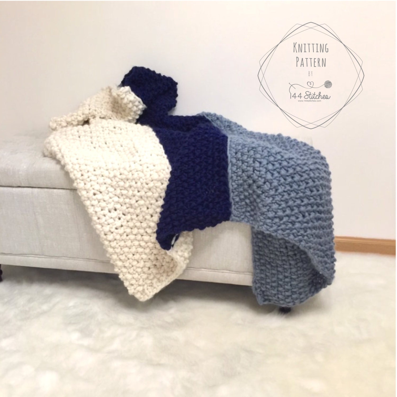Moss Stitch Blanket Pattern Smith Panel Blanket Knitting Moss Stitch Blanket Pattern Smith Panel Blanket Knitting