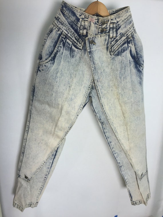 1980's Light Acid Wash Traffic Denim Jeans Awesome by junkzie