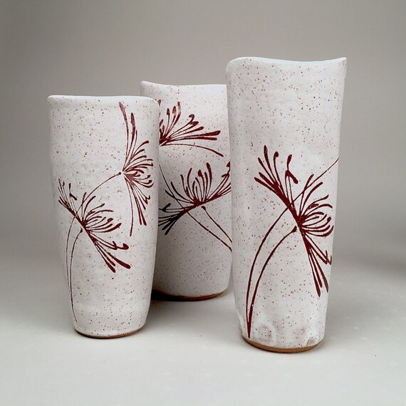 Ceramic decal floral vase