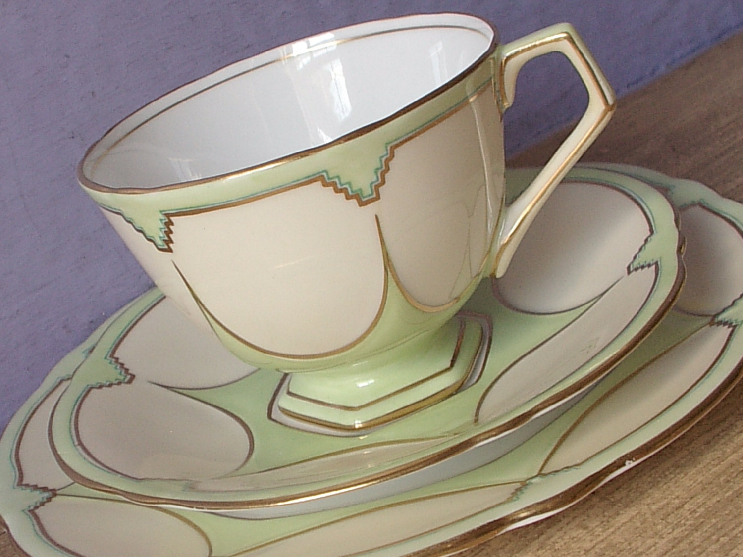 Antique 1930's Aynsley teacup trio art deco tea by ShoponSherman