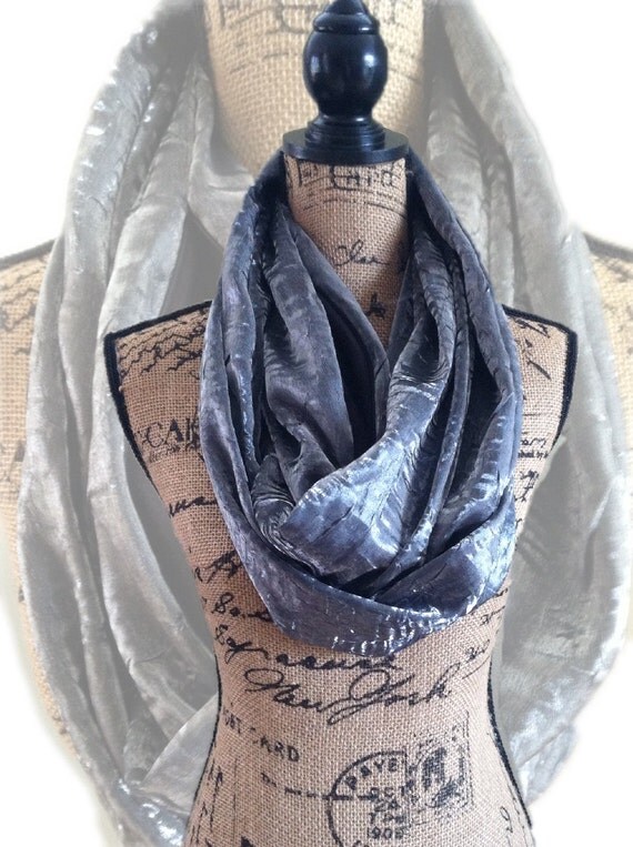 Silver travel scarf with pocket pocket scarf scarves with