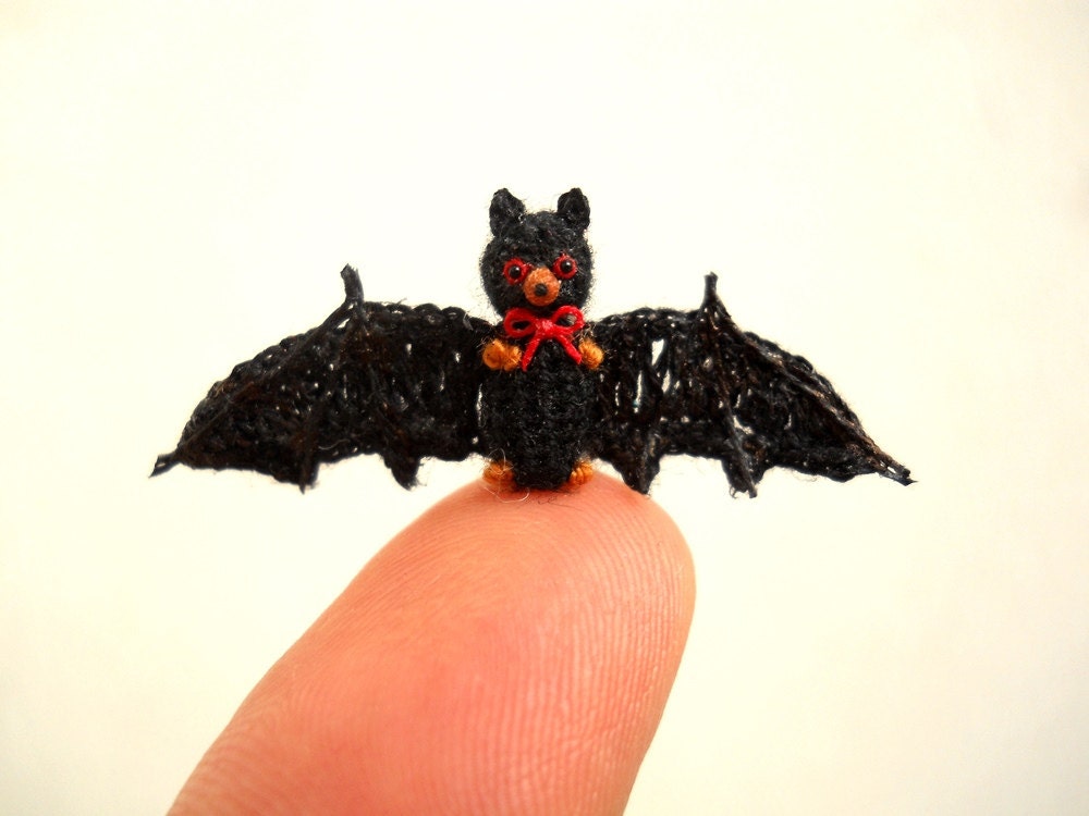 Micro Mini Bat Miniature Amigurumi Bat Stuffed Animal Made