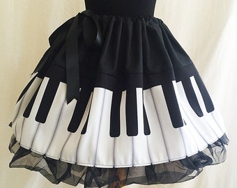 Piano Print skirts, Musician Clothes, Musician Skirt, ROOBY LANE