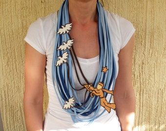 PETIT PRINCE statement necklace, little prince scarf art gift