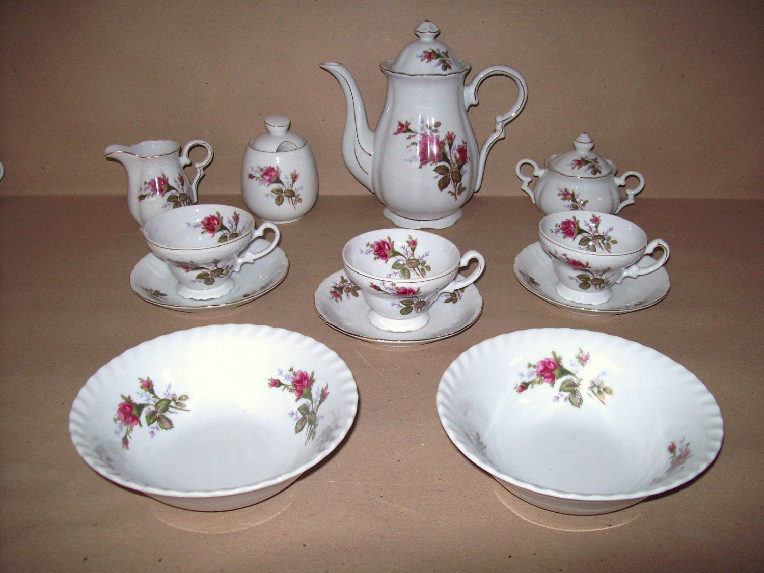 vtg-tea-pot-set-royal-rose-fine-china-rare-service-cups-plates