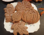 Seasonal Assortment of Gingerbread Cookies 2 doz-parties-family gathering-office treats-gifts-Leaves-Turkeys-Pilgrim-pumpkins!
