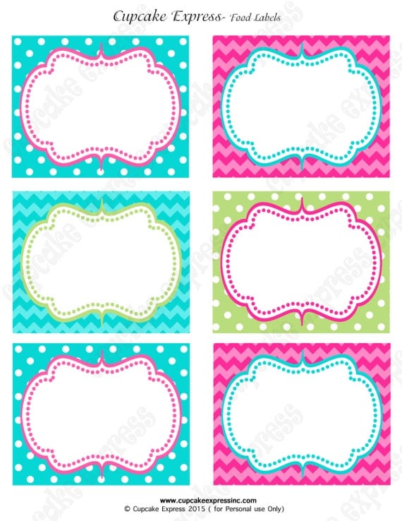 spa food labels girls birthday party printable pedi manicure