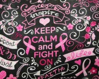 Breast Cancer Pink Ribbons Relat For Life Cotton Fabric Fat Quarter Or Custom Listing