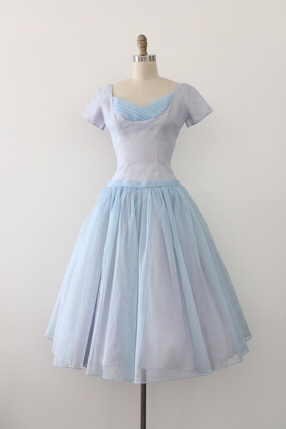 pale blue 50s dress