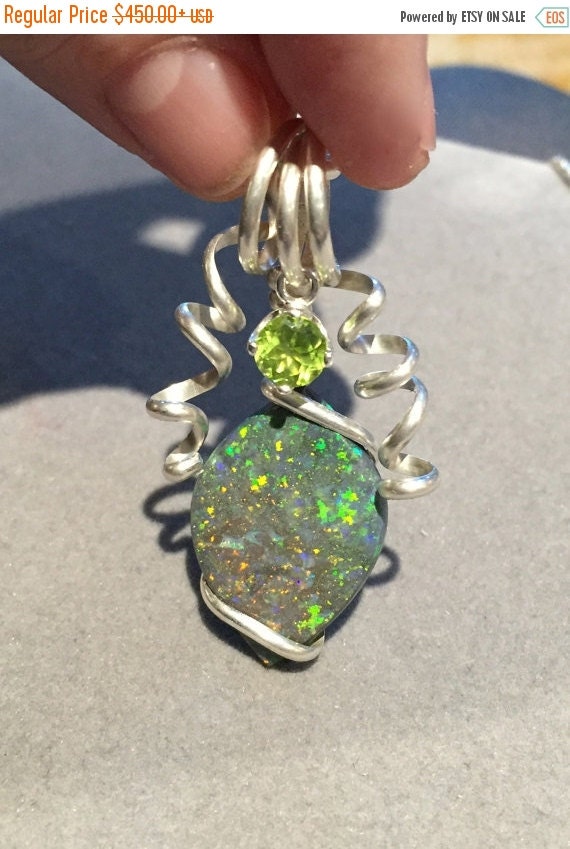 Exceptional Andamooka Opal Pendant Genuine Matrix by OpalEmbers