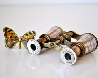 Antique Mother of Pearl Chevalier Opera Glasses Paris