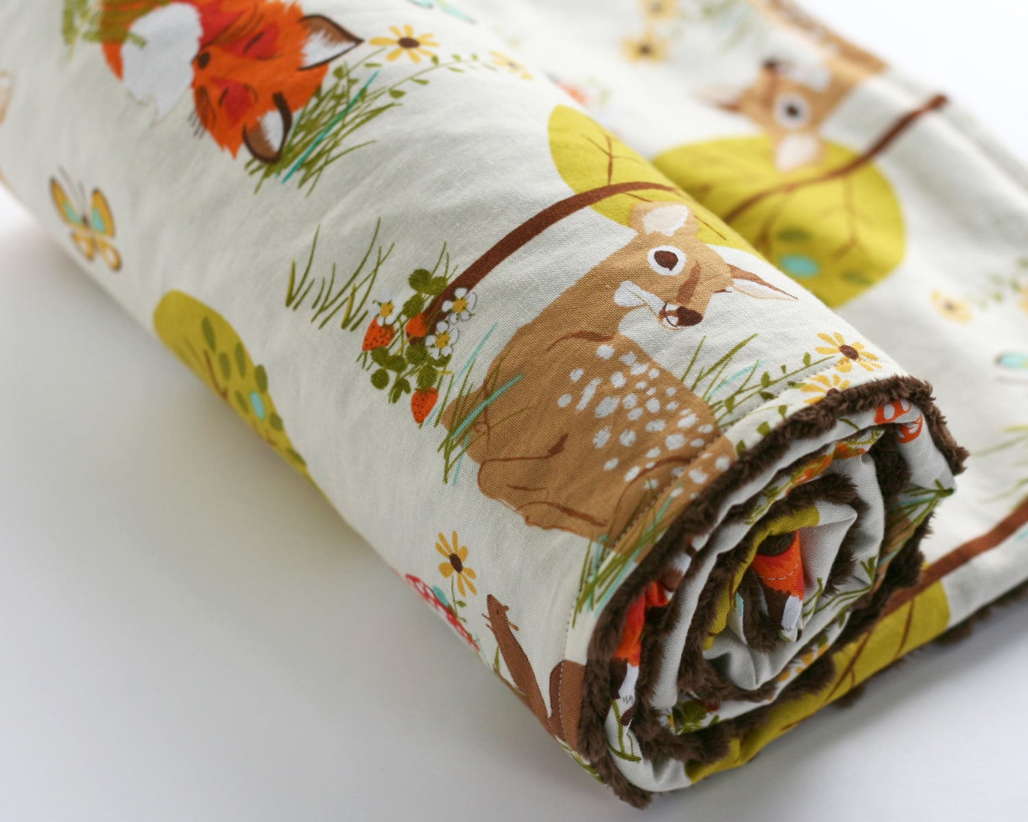 Forest Minky Baby Blanket Woodland Baby Nursery Bedding