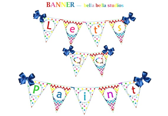 PAINT Party BANNER - Printable Instant Download Il_570xn