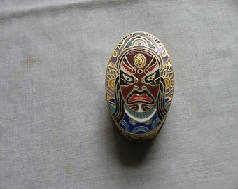 Enameled Brass Pill Trinket Box
