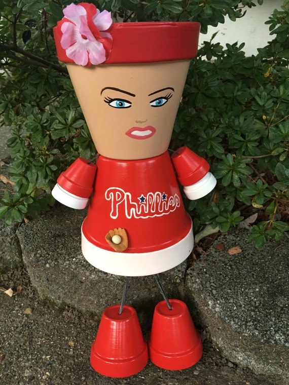 Phillies Girl Pot People Planter Phillies Fan Ladies