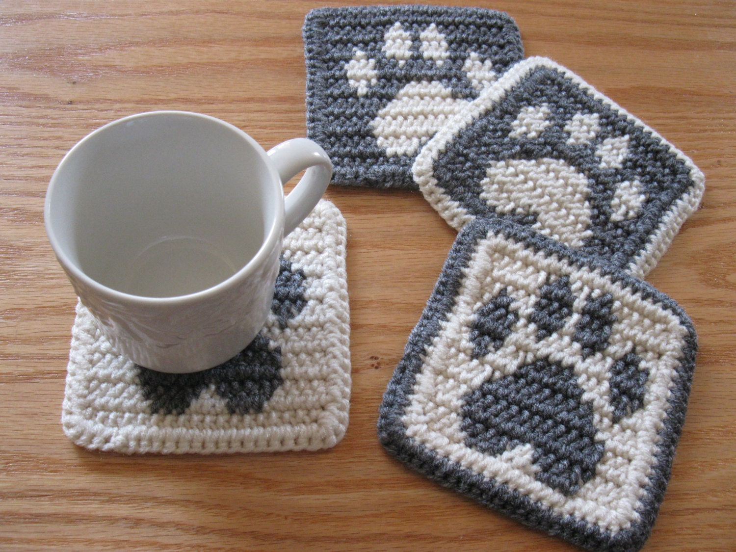 Free Crochet Pattern For Paw Print Coasters