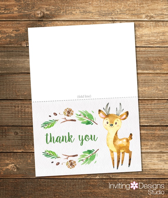 Woodland Friends Baby Shower Thank You - Neutral