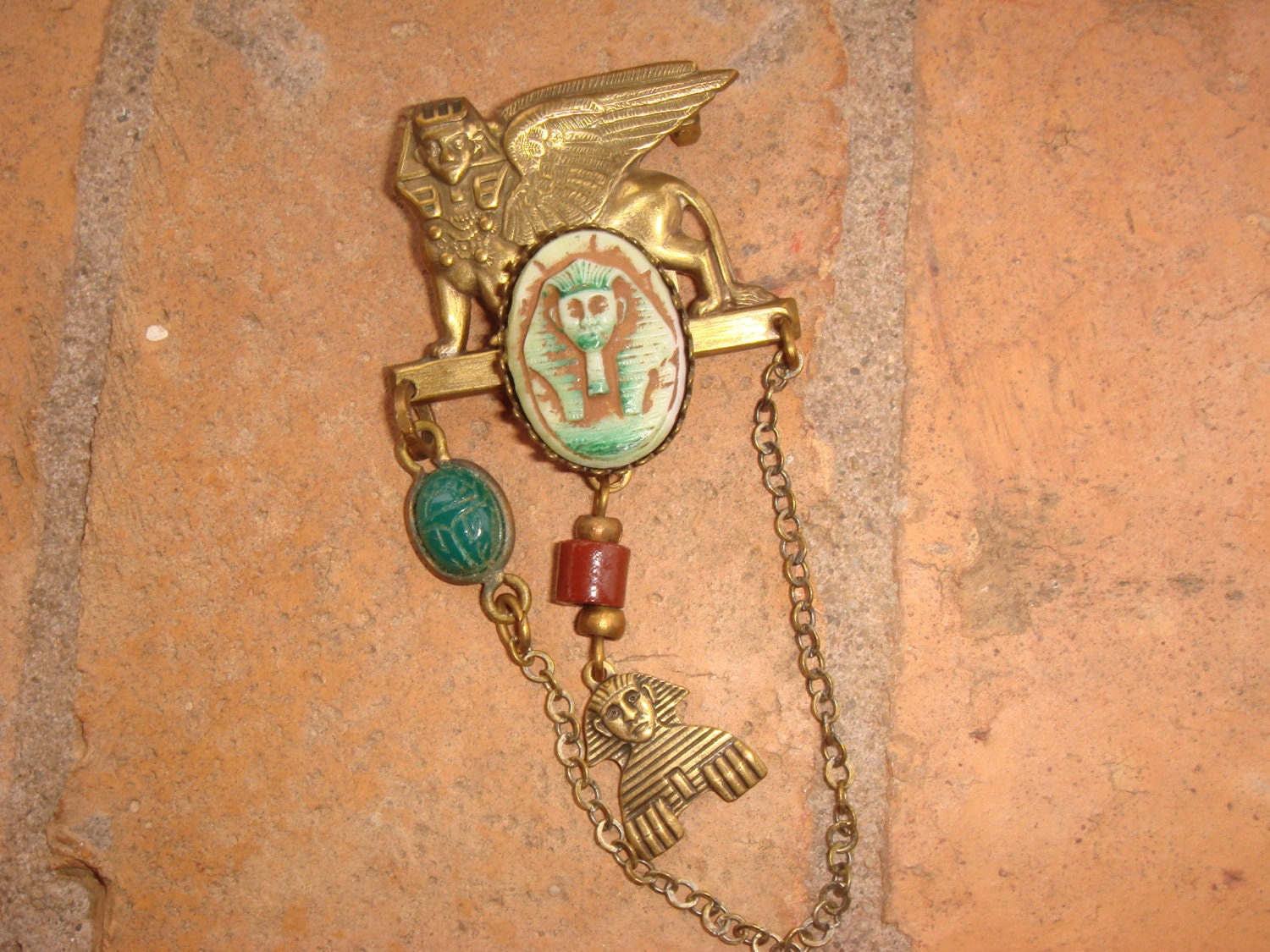 Vintage Art Deco Egyptian Revival Style Winged by Katscauldron