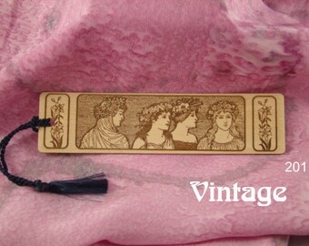 Vintage Style Bookmarks of Solid Wood with Free Shipping.