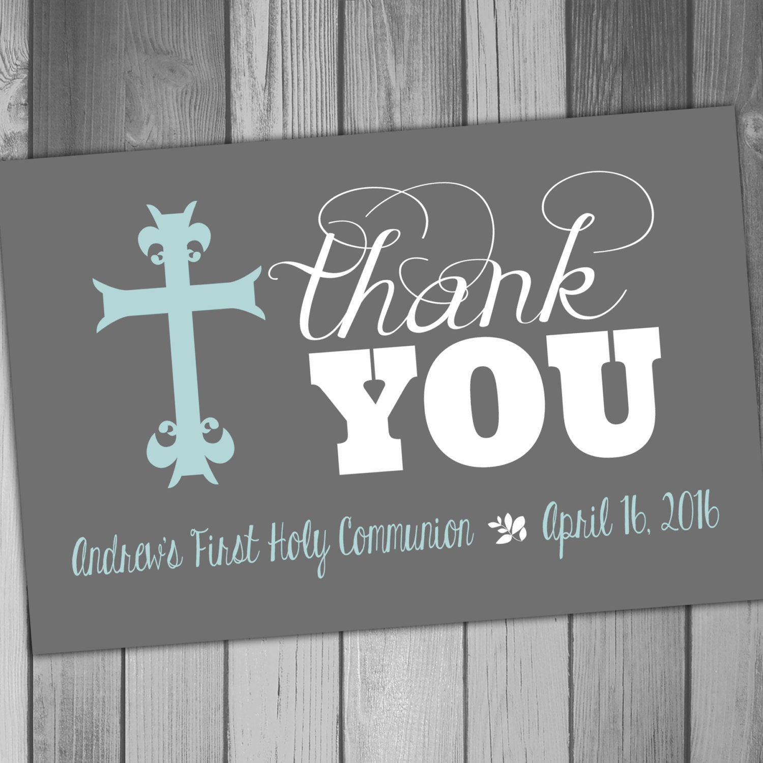First Holy Communion Thank You Card 1st Holy Communion