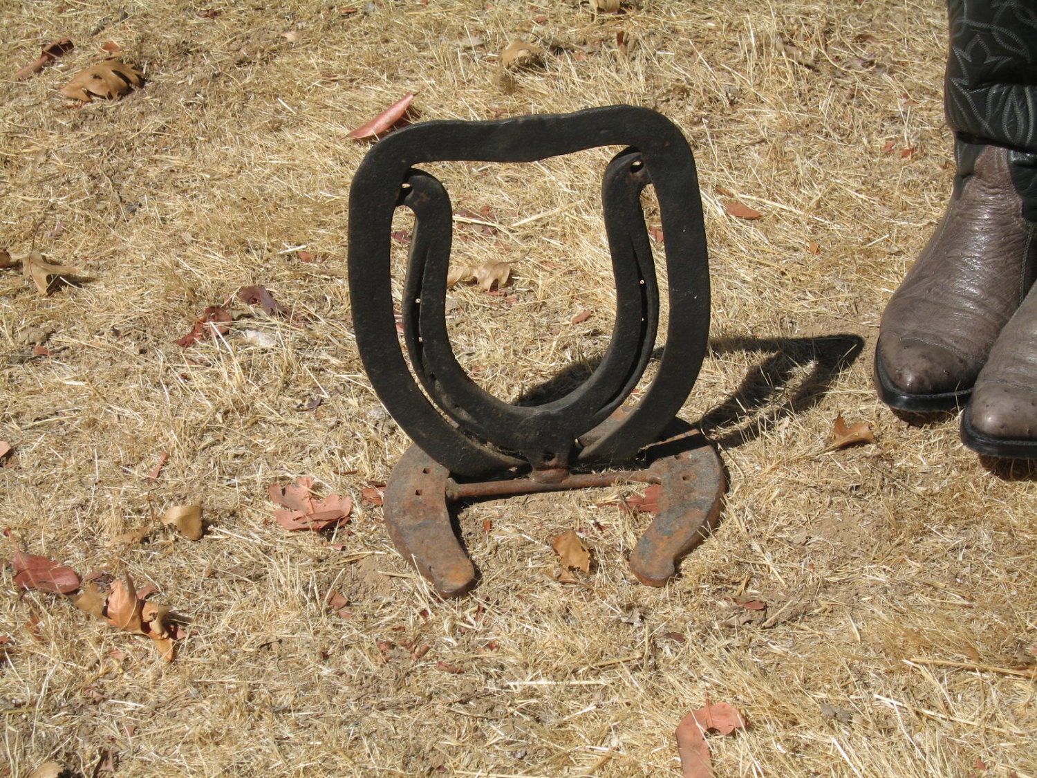 Folk Art Horseshoe Boot Scraper Metalware Huge Horseshoes