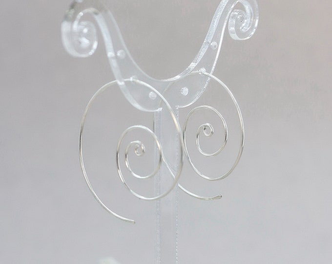 Silver Hoop Earrings Spiral Hoop Earrings Swirl Earrings Spiral Earrings Silver hoop Earing Swirly Hoop Hoops Earrings Silver Hoop Earring