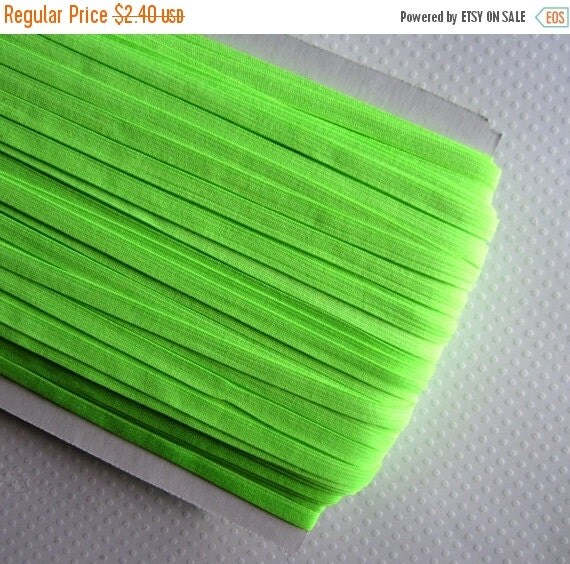 ON SALE 1/4 Neon Lime Green Elastic by PrettyThingsSupplies
