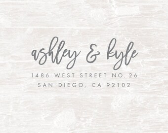 Address Stamper, Custom Address Stamp, return address stamp self ink, Calligraphy Stamp, Personalized Gift, Rubber Stamp, Housewarming Gift