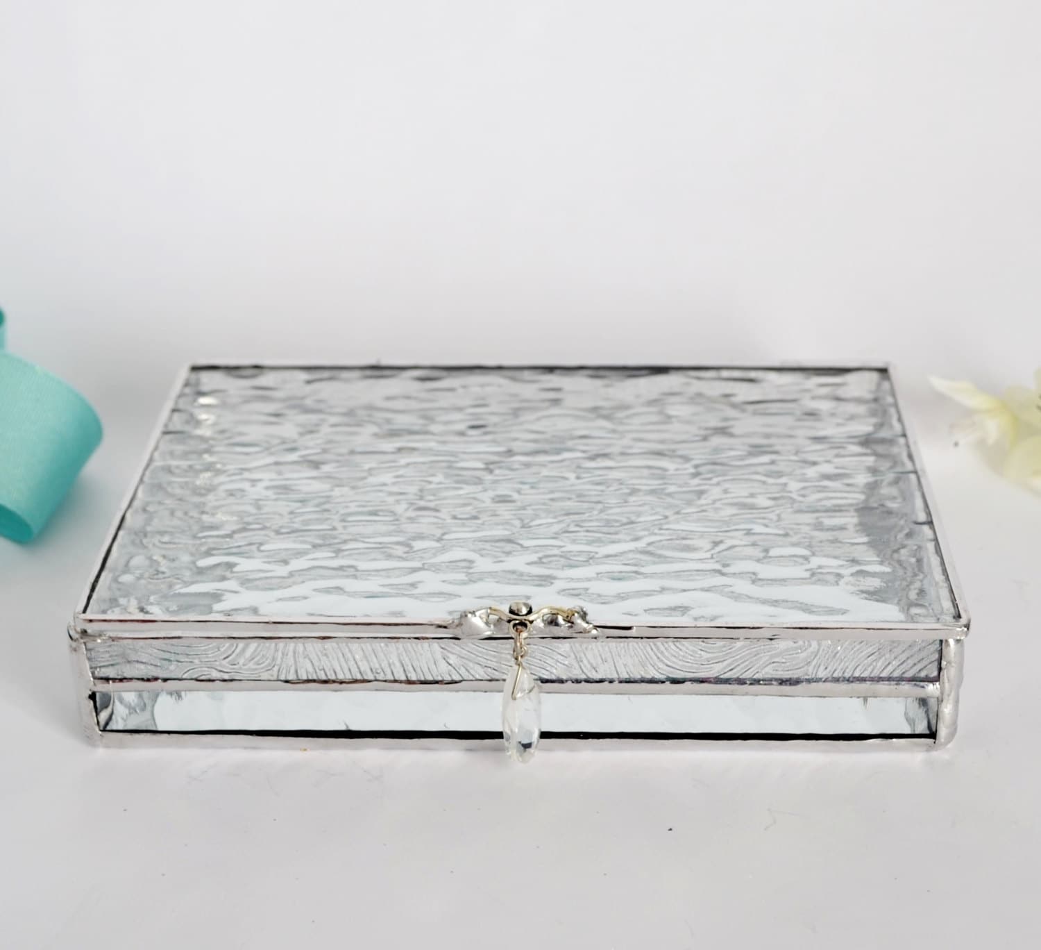 Clear Textured Glass Box Photo Display Box by jacquiesummer