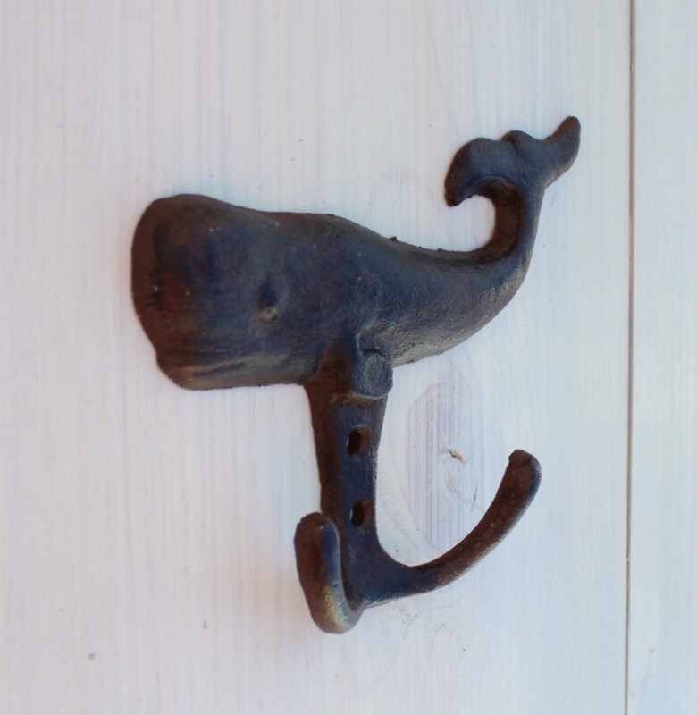 Whale Hook Nautical Decor Rustic Bathroom Towel Hook Beach