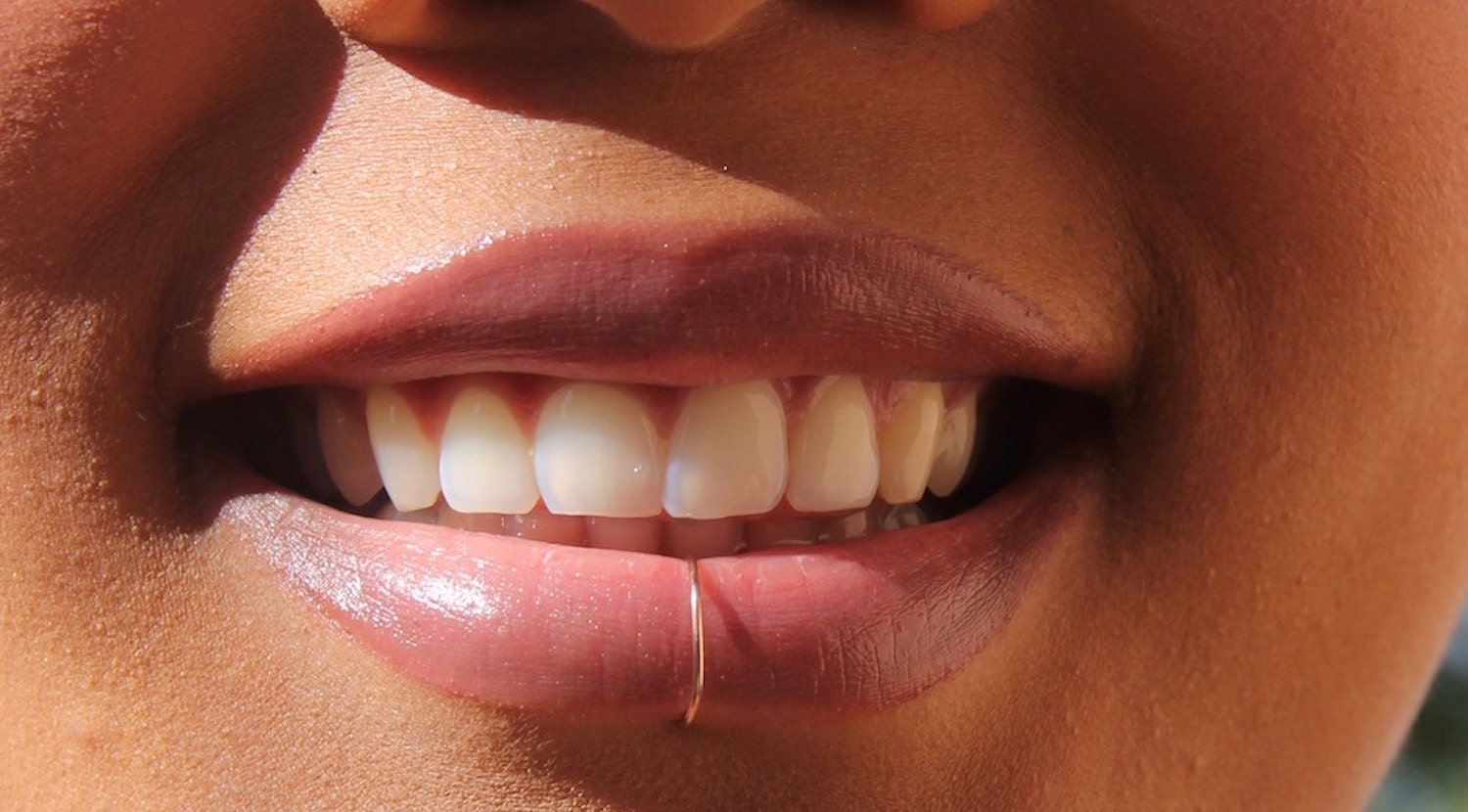 Fake Lip Ring Lip Ring Gold Fake Lip Piercing by Myhoopjewelry