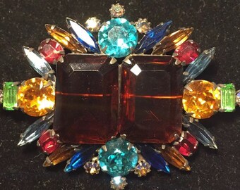 Large Austrian High End Crystal Rhinestone Brooch Pin